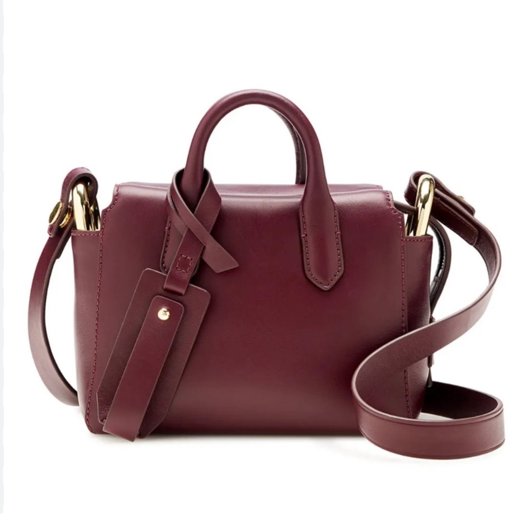 JCrew Harper Mini Satchel Cabernet  Crossbody Leather Handbag